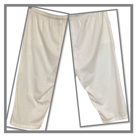 Basic Editions Size 2X White Capris - Picture 5 of 9